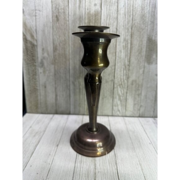Vtg Solid Brass Century Candelabra Candlestick Holder Art Nouveau 11'' Tall - Picture 6 of 10